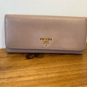 PRADA Saffiano Leather Wallet CAMMEO